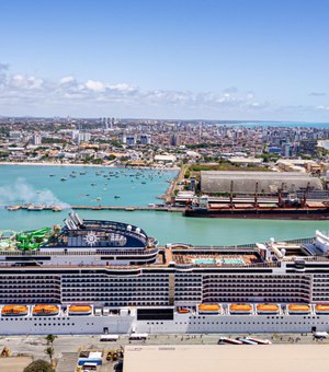 Maceió recebe visitantes do MSC Grandiosa, o maior cruzeiro da temporada