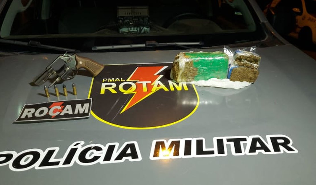 Homem é preso com arma e maconha no Vale do Reginaldo