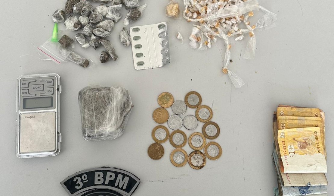Casal é preso por tráfico de drogas no bairro Manoel Teles, em Arapiraca