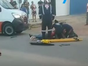 Mototaxista e passageira se ferem em acidente no bairro Juca Sampaio, em Palmeira dos Índios