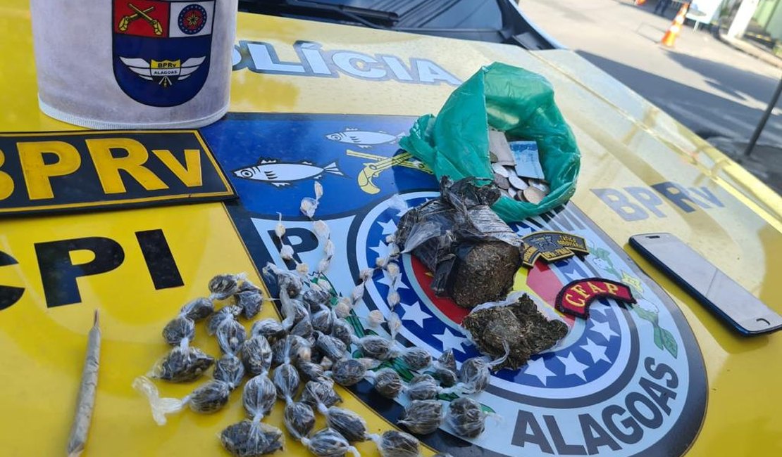 Polícia Rodoviária apreende 200 gramas de maconha em União dos Palmares
