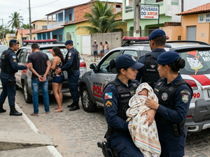 Bebê é encontrado sozinho em casa e pais são presos em Barra de Santo Antônio