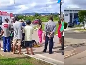 Motociclista tenta desviar de buraco e fica ferida após perder controle de veículo em Palmeira