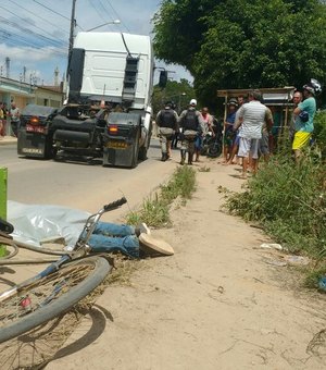 Ciclista tem cabeça esmagada ao ser atropelado por 'cavalinho' de carreta em Arapiraca