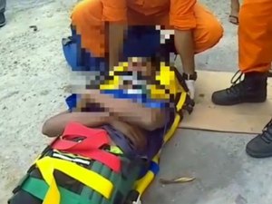 [Video] Acidente entre moto e reboque deixou duas pessoas feridas no Sertão 