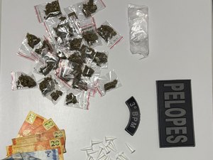 Jovem é preso com maconha e cocaína no bairro Manoel Teles, em Arapiraca