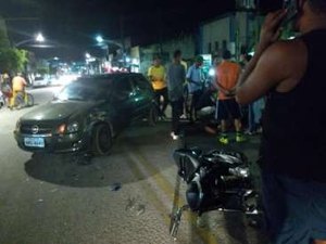 Motociclista fica ferido após acidente com carro em São Miguel dos Campos
