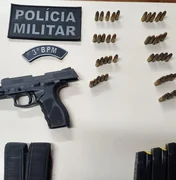 Homem é preso com pistola, carregadores e 45 munições em Craíbas