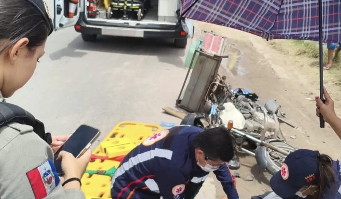 Motociclista fica ferido após se envolver em colisão em Marechal Deodoro