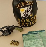 3º BPM apreende arma de fogo e motocicleta roubada