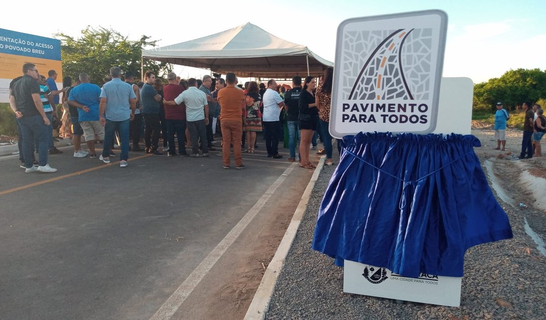 Prefeitura de Arapiraca inaugura pavimentação de acesso ao Povoado Breu