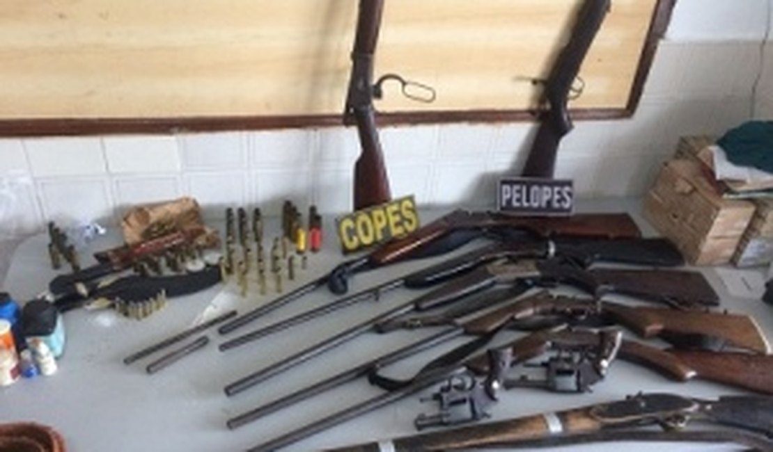 Em operação conjunta, três homens foram presos por porte ilegal de dez armas de fogo