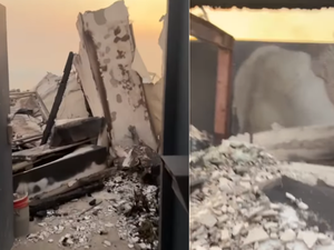 Atriz mostra vídeo impressionante que mostra como ficou casa de R$ 51 milhões após incêndio