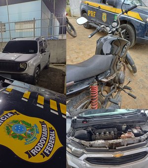 PRF recupera três veículos roubados e prende suspeitos por receptação e adulteração durante o feriadão em Alagoas