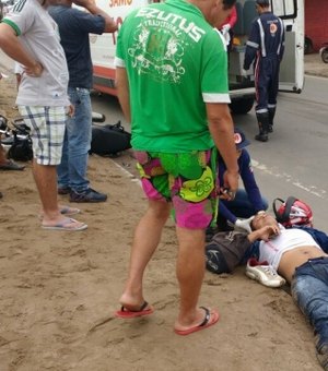 Colisão entre carro e moto deixa motociclista ferido no Agreste