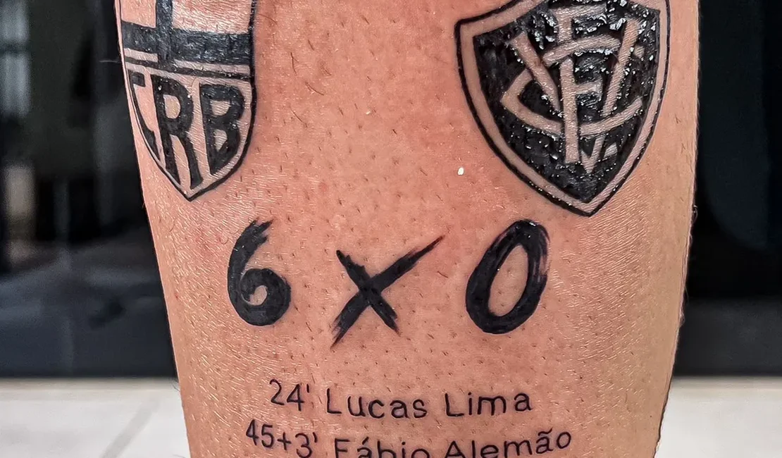 Assessor de imprensa do CRB tatua goleada do Galo sobre o Vitória