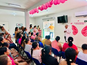 Mulheres e homens devem estar atentos aos sinais do câncer de mama, diz especialista durante ação em Girau do Ponciano