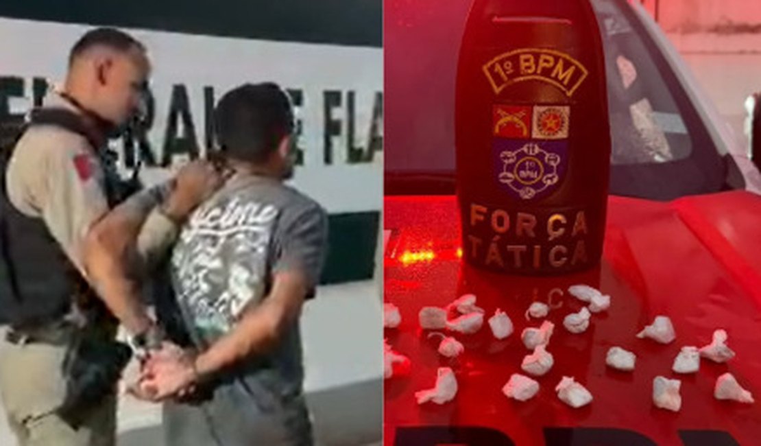 Homem é flagrado vendendo maconha e cocaína e acaba preso em Maceió