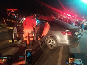 Colisão traseira é registrada na AL-101 Norte, em Maragogi