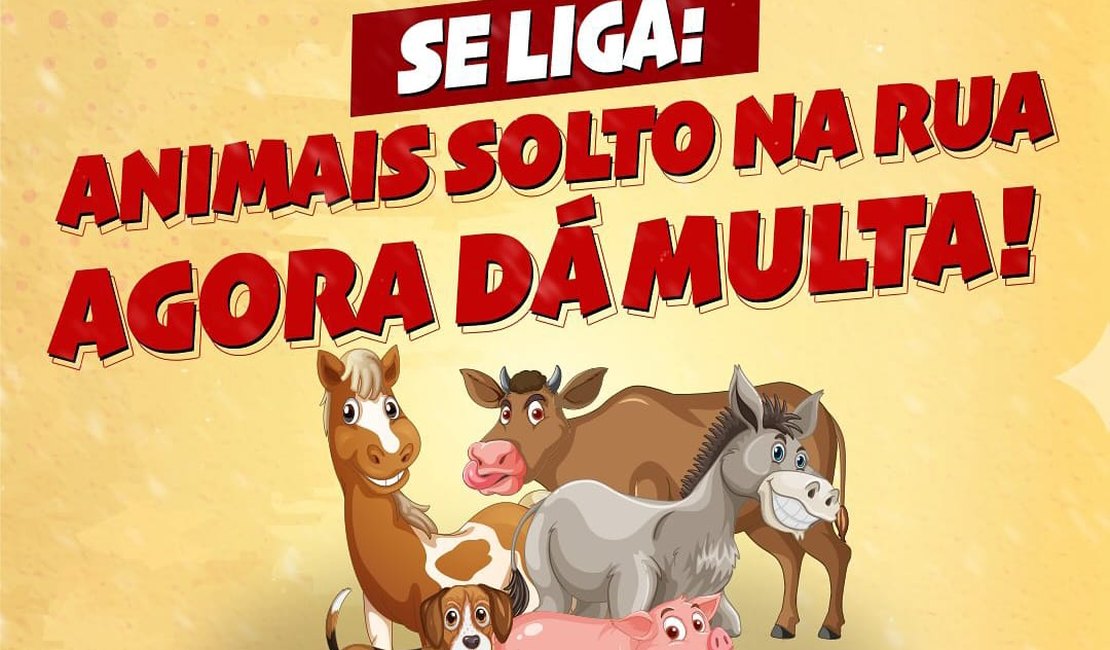 Prefeitura anuncia apreensão de animais soltos nas ruas e multas aos donos em São Luís do Quitunde