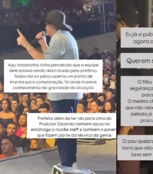 Agressão a produtor do cantor Natanzinho ocorreu após filho de prefeito ser impedido de subir ao palco