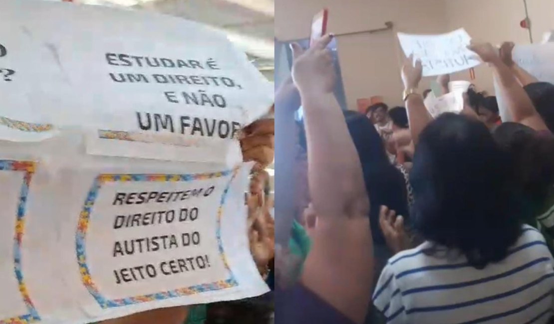 Mães protestam contra portaria que coloca até seis crianças com deficiência para cada auxiliar de sala