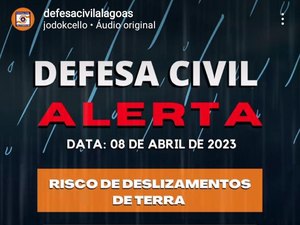 Defesa Civil divulga alerta para continuidade de chuvas no Litoral, Baixo São Francisco e Zona da Mata de AL