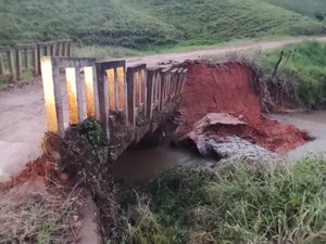 Ponte corre risco de desabar na zona rural do município de Jacuípe