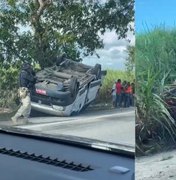 Colisão entre van e carro termina em capotamento na BR-316, em Pilar