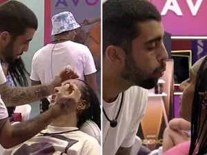 Pedro Scooby maquia Linn da Quebrada no BBB22 e momento viraliza