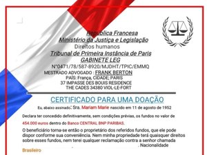 Alagoano sofre golpe de falsa herança francesa; mais de 450 mil euros