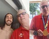 Carteiro posa com medalha da Copa do Mundo após fazer entrega a Cucurella