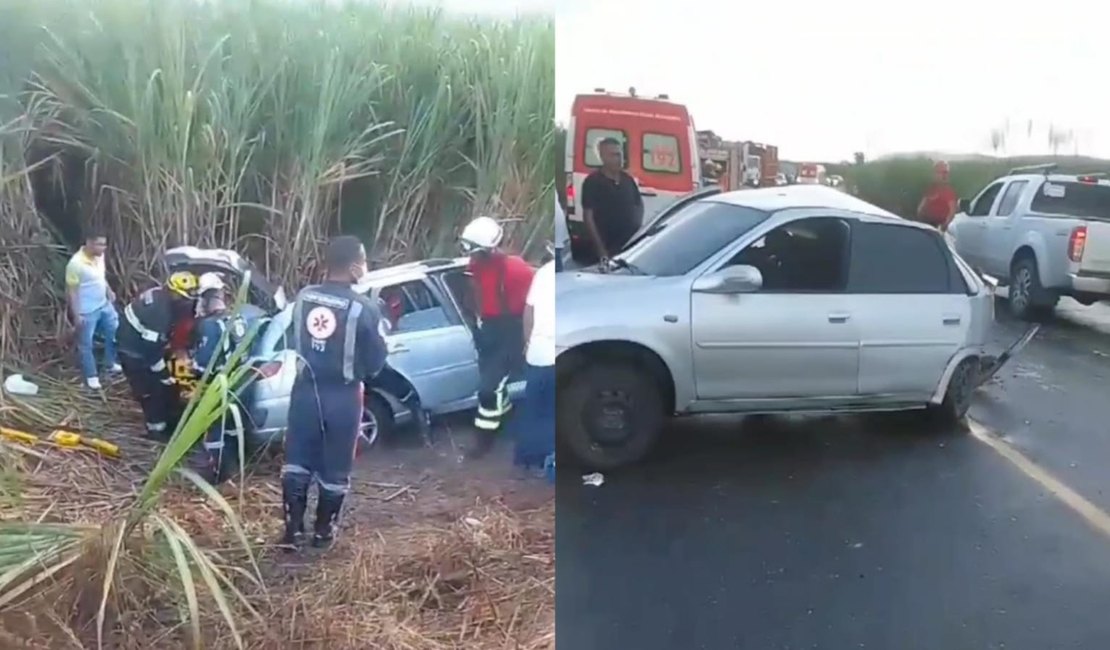 [Vídeo] Acidente entre dois carros é registrado na AL-105, em São Luís do Quitunde