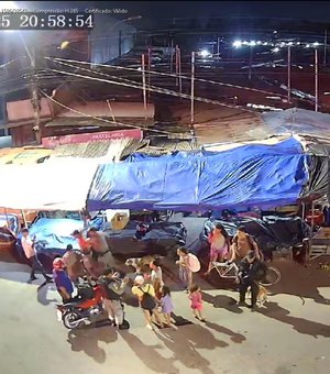 Totem de videomonitoramento flagra agressão contra mulher na Feirinha do Tabuleiro