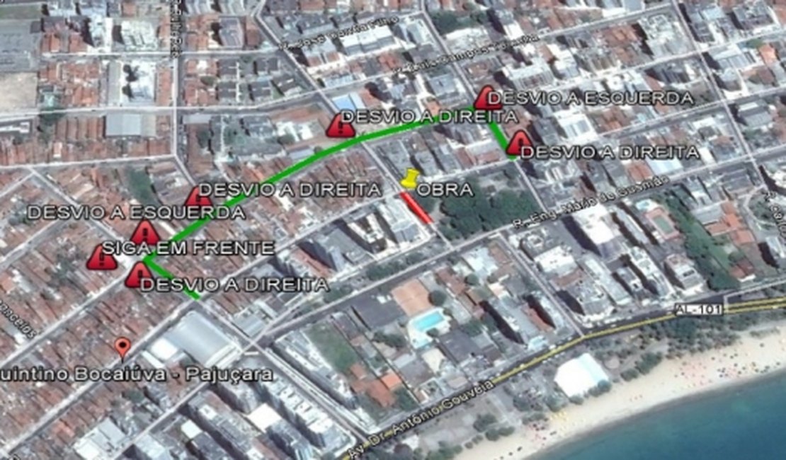 Trânsito da Pajuçara será interditado para obra da Casal