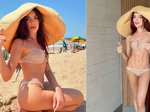 Gkay aposta em look com chapéu e fãs brincam: 'Guarda-sol está diferente'