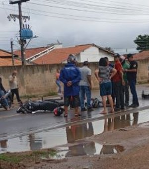 Motociclista fica ferido em acidente no bairro Verdes Campos, em Arapiraca