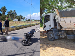 Motociclista morre após colidir contra caminhão na AL-101 Sul