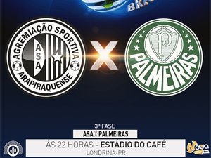 Acompanhe ASA x Palmeiras, transmissão da seleção do rádio