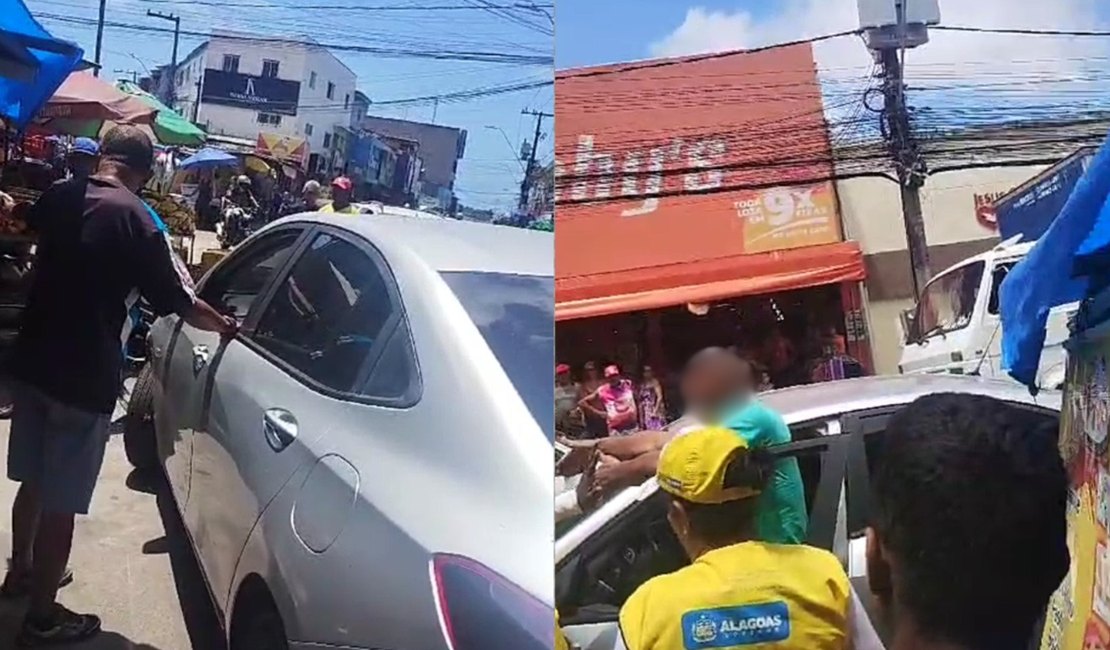 [Vídeo] Homem invade a contramão na feirinha do jacintinho e trânsito fica caótico