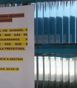 Creche de Arapiraca tem aulas suspensas por falta de fornecimento de gás