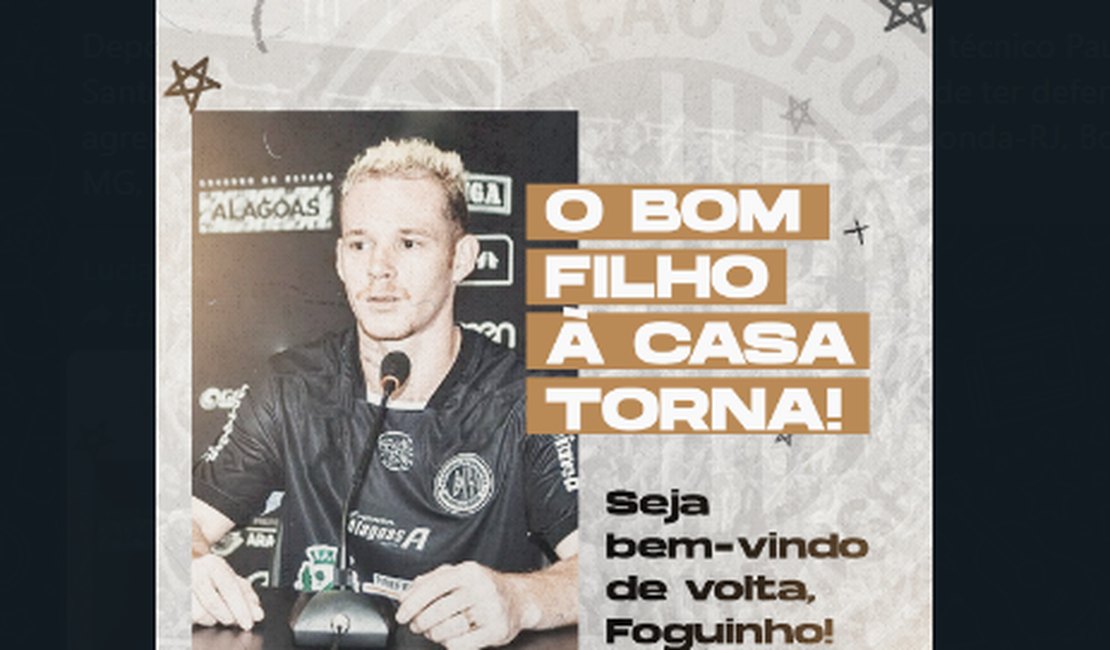 ASA anuncia contratação do lateral-esquerdo Foguinho