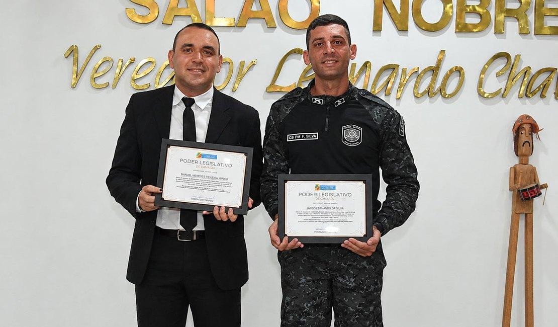 Policiais de folga de AL e PE que salvaram homem são homenageados