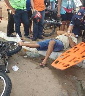 Dono de lanchonete é roubado após ficar ferido em colisão entre motocicletas 
