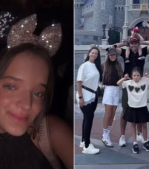 Rafa Justus se emociona na Disney com Fabi Justus, sobrinhos e cunhado