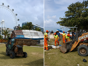 [Vídeo] Começa retirada de embarcações e objetos abandonados da Orla da Pajuçara