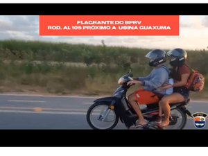 [Vídeo] BPRv flagra pais transportando criança de forma irregular na AL 105