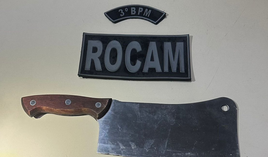 Homem ameaça vizinhos e familiares com faca em assentamento de Arapiraca