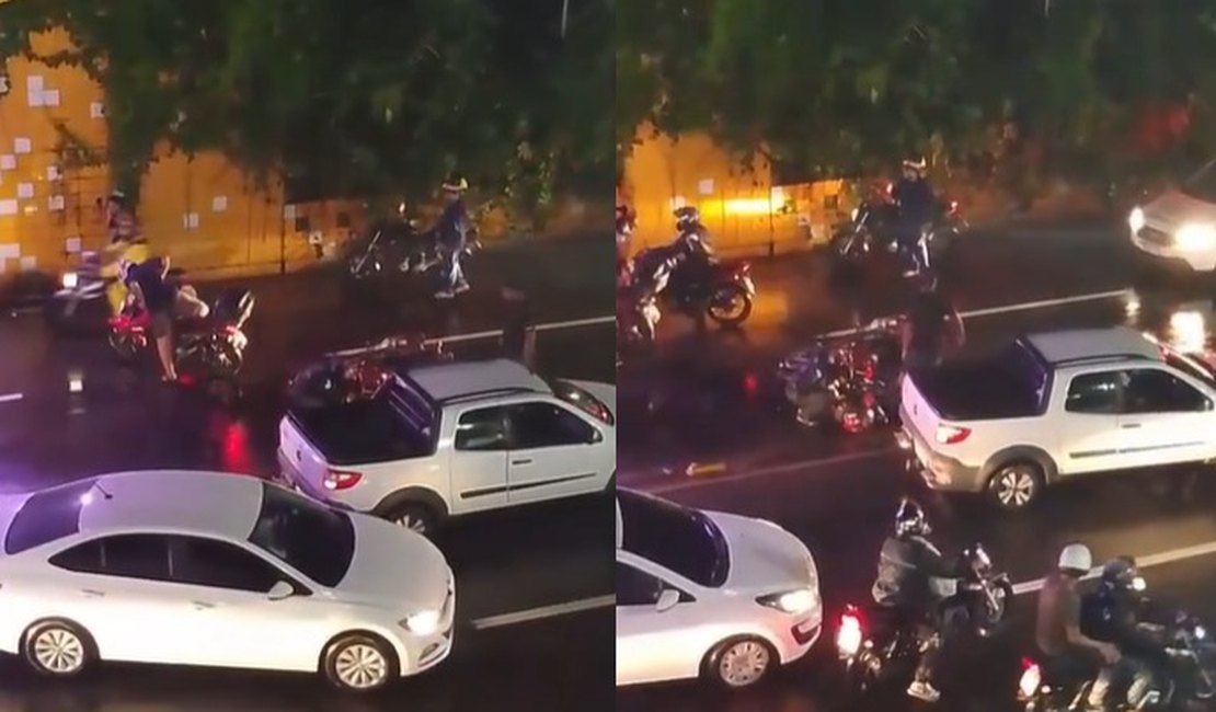 Colisão entre carro e motocicleta deixa ferido na Av. Afrânio Lages, em Maceió