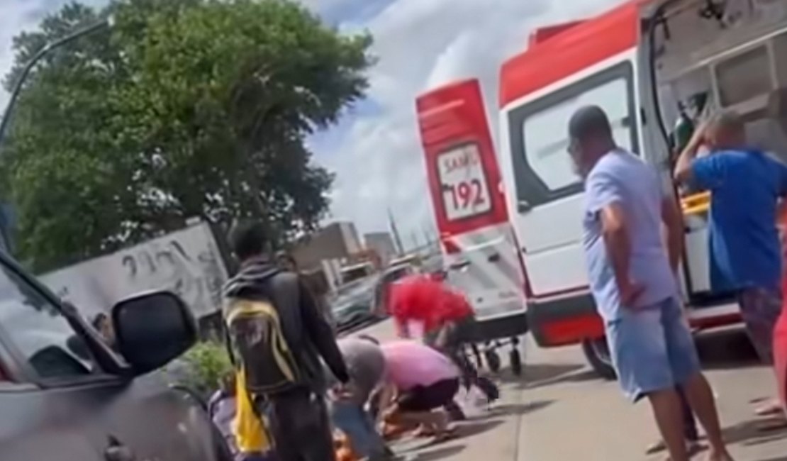 Colisão frontal entre carro e motocicleta deixa homem ferido em Arapiraca